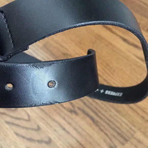 Express Black Leather Belt Silver Buckle - Picture 7 of 7